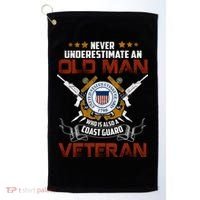 Coast Guard Veteran Never Underestimate Veteran's Day Golf Towel thumb 0