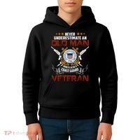 Coast Guard Veteran Never Underestimate Veteran's Day Kids Hoodie thumb 4