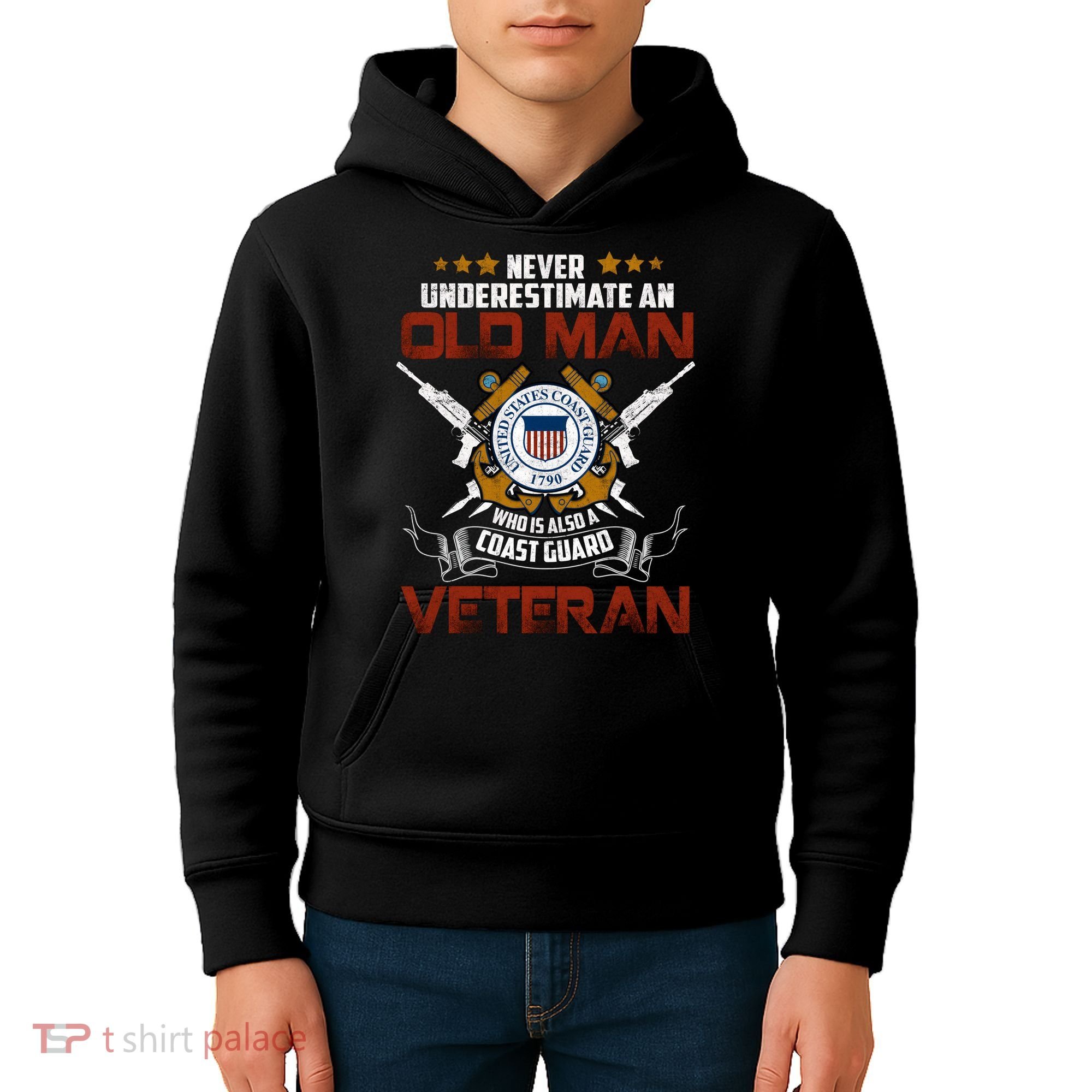Coast Guard Veteran Never Underestimate Veteran's Day Kids Hoodie