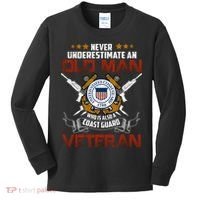 Coast Guard Veteran Never Underestimate Veteran's Day Kids Long Sleeve Shirt thumb 0