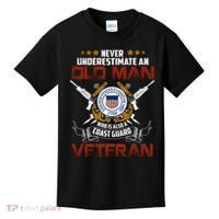 Coast Guard Veteran Never Underestimate Veteran's Day Kids T-Shirt thumb 0