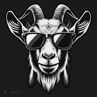 Cool Goat With Sunglasses Button thumb 1