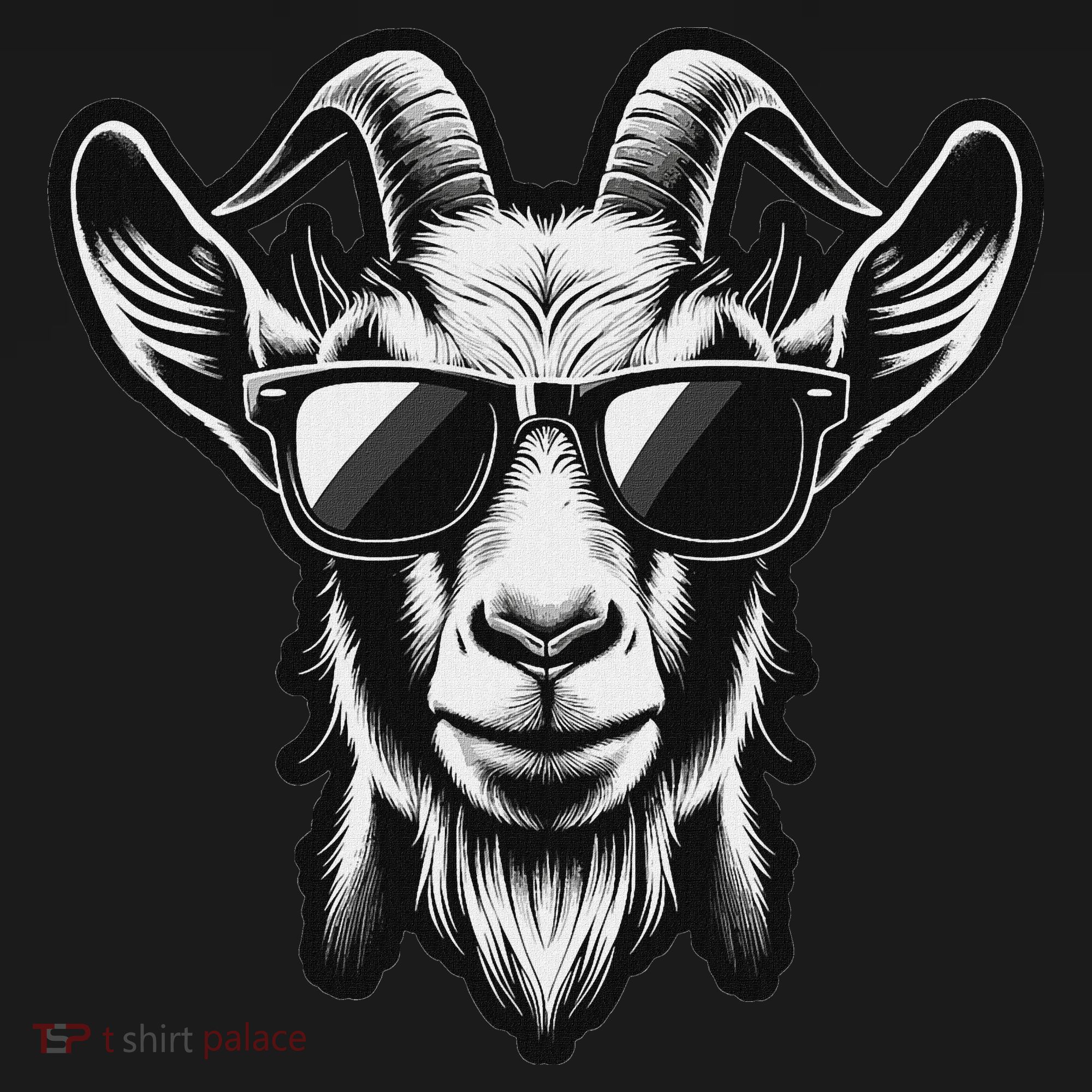 Cool Goat With Sunglasses Button