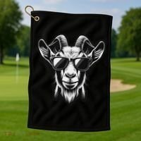 Cool Goat With Sunglasses Golf Towel thumb 1