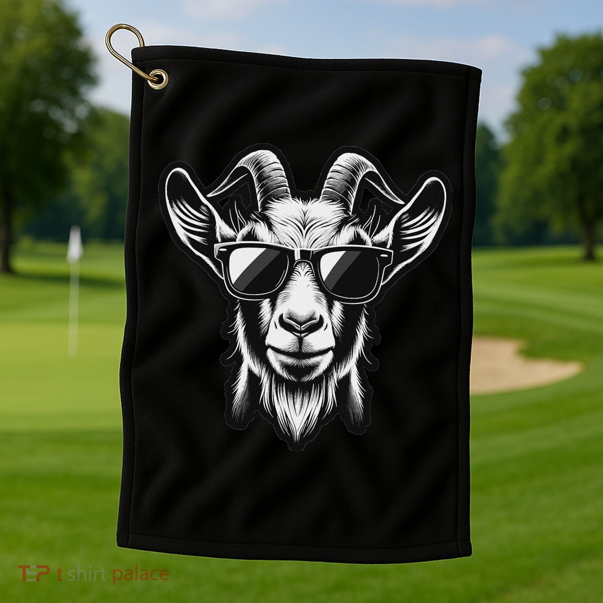 Cool Goat With Sunglasses Golf Towel