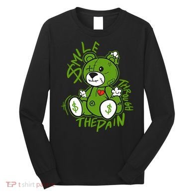 Chlorophyll Green White Color Match Long Sleeve Shirt