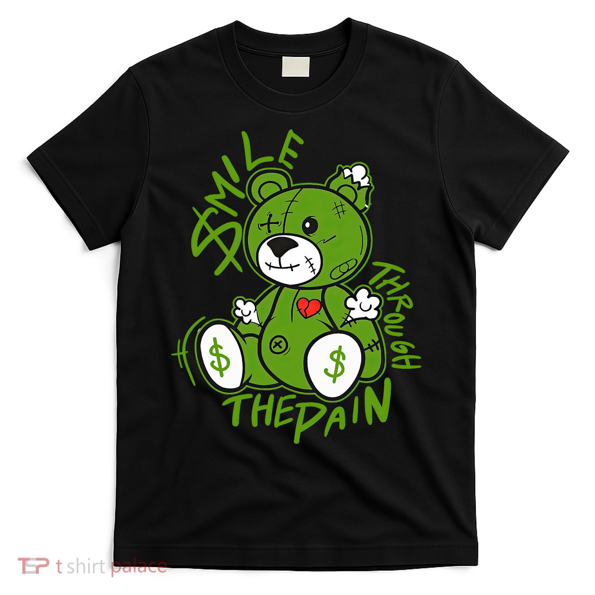 Chlorophyll Green White Color Match T-Shirt