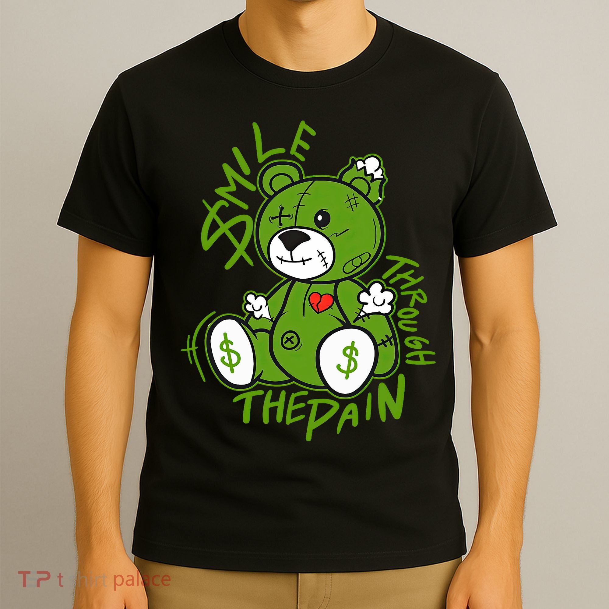 Chlorophyll Green White Color Match T-Shirt