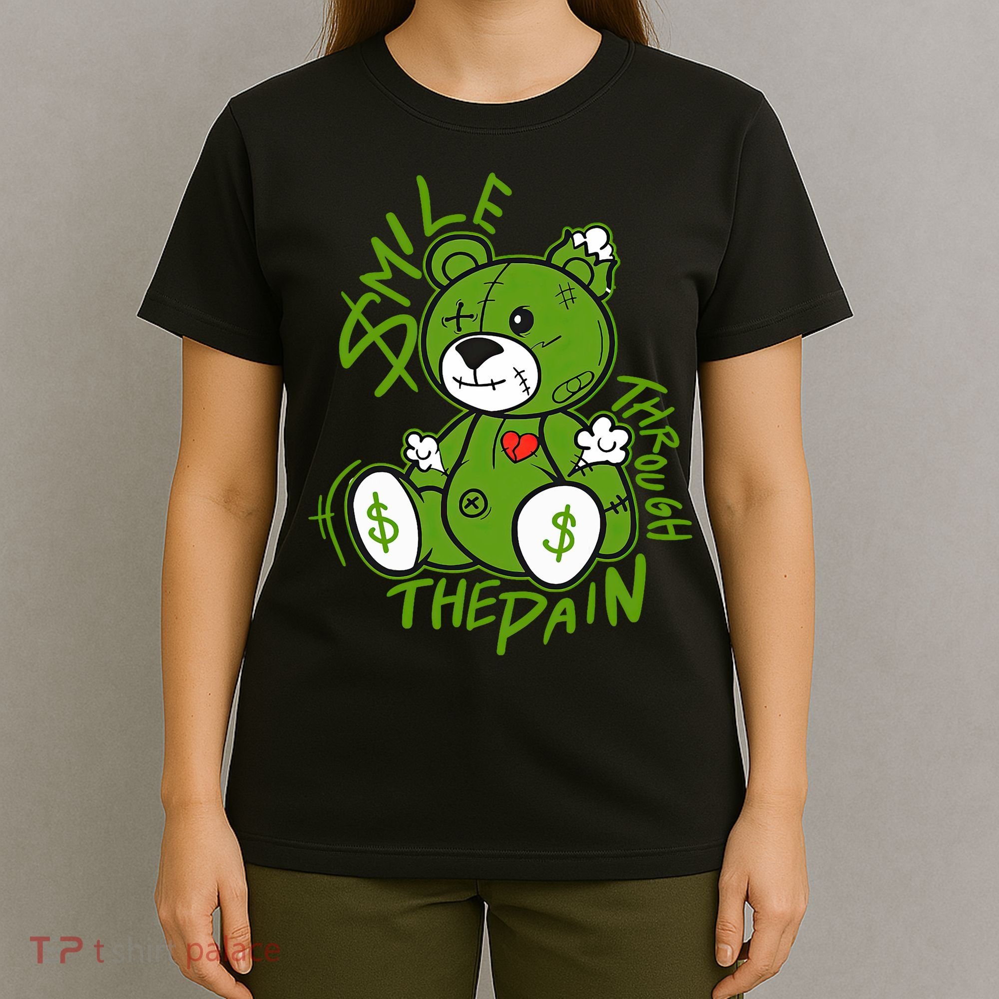 Chlorophyll Green White Color Match T-Shirt