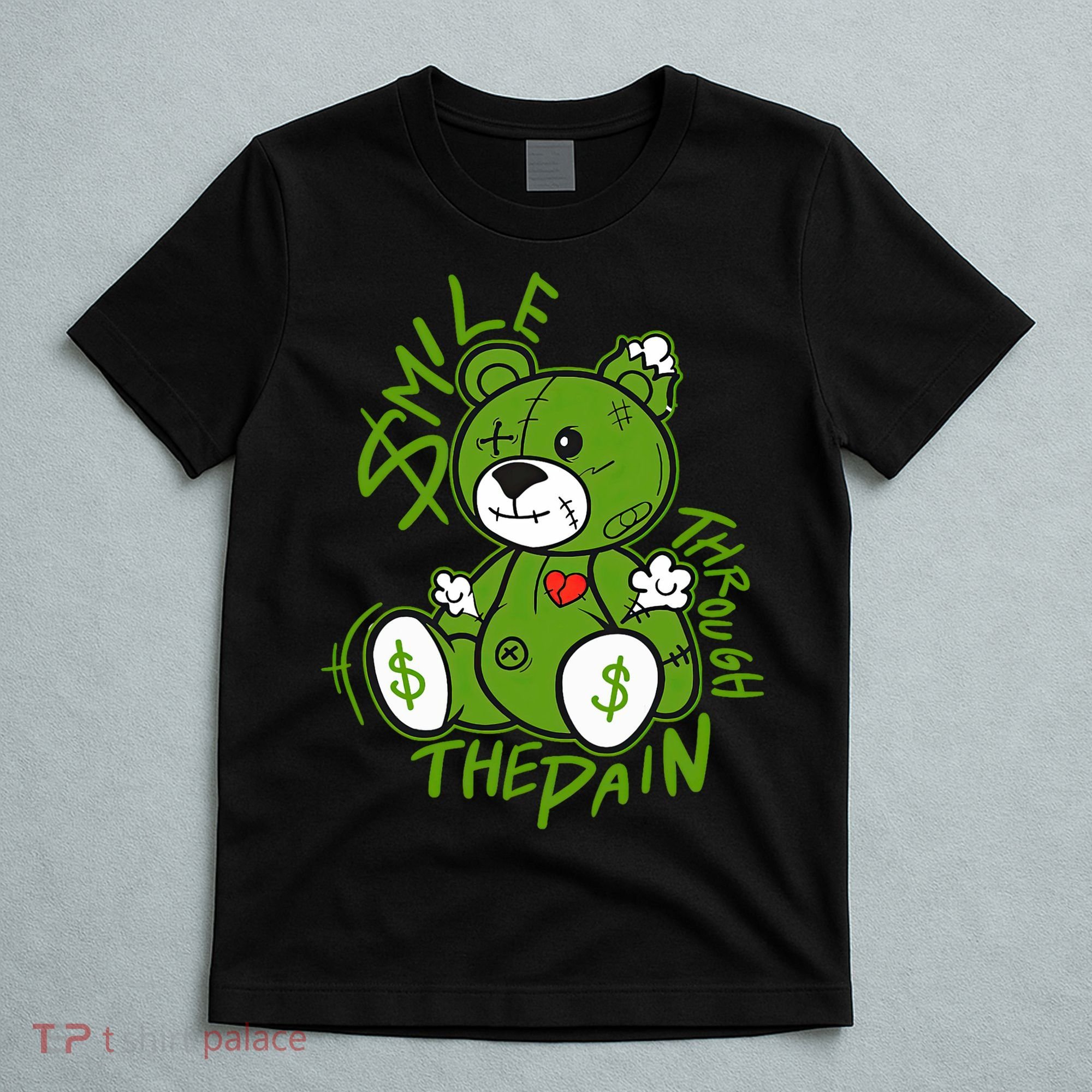 Chlorophyll Green White Color Match T-Shirt