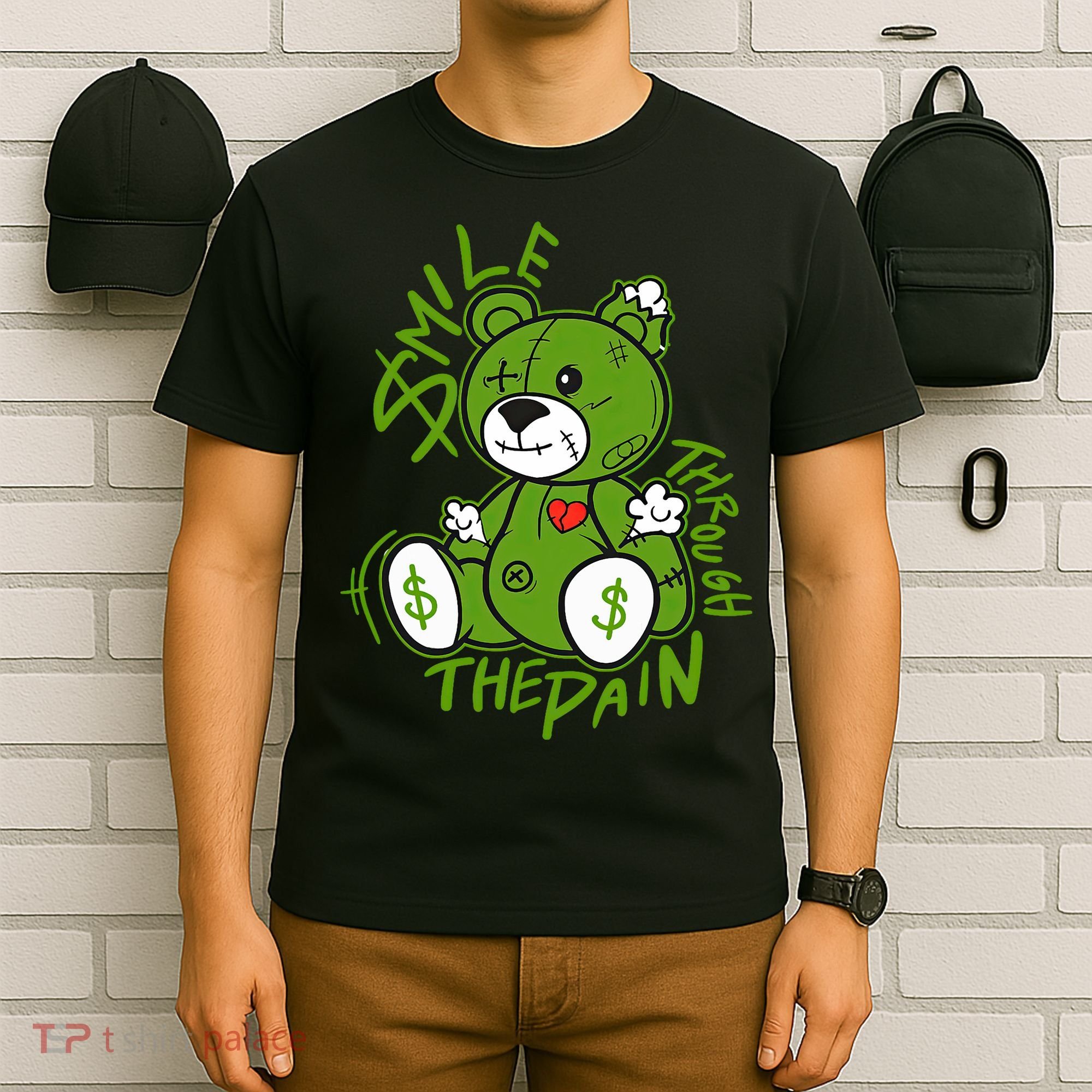 Chlorophyll Green White Color Match T-Shirt