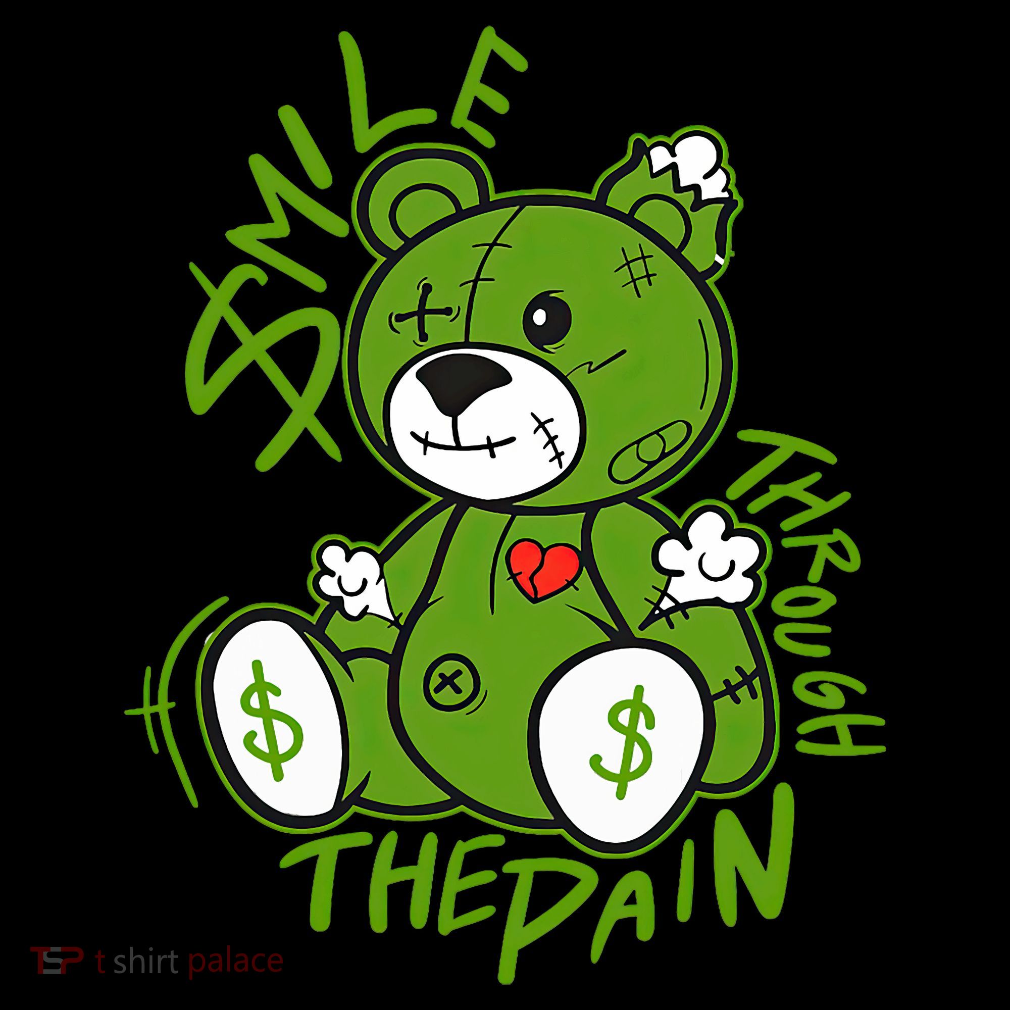 Chlorophyll Green White Color Match T-Shirt