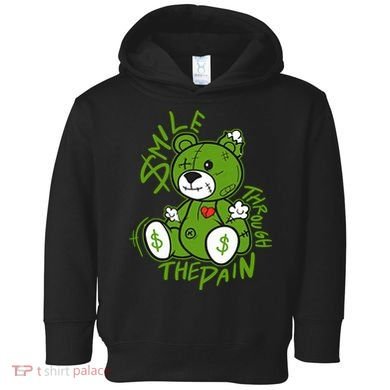 Chlorophyll Green White Color Match Toddler Hoodie