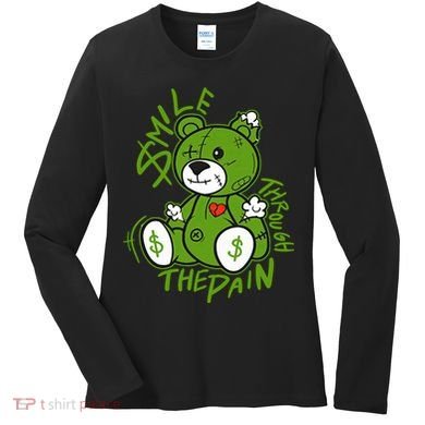 Chlorophyll Green White Color Match Women's Long Sleeve Shirt