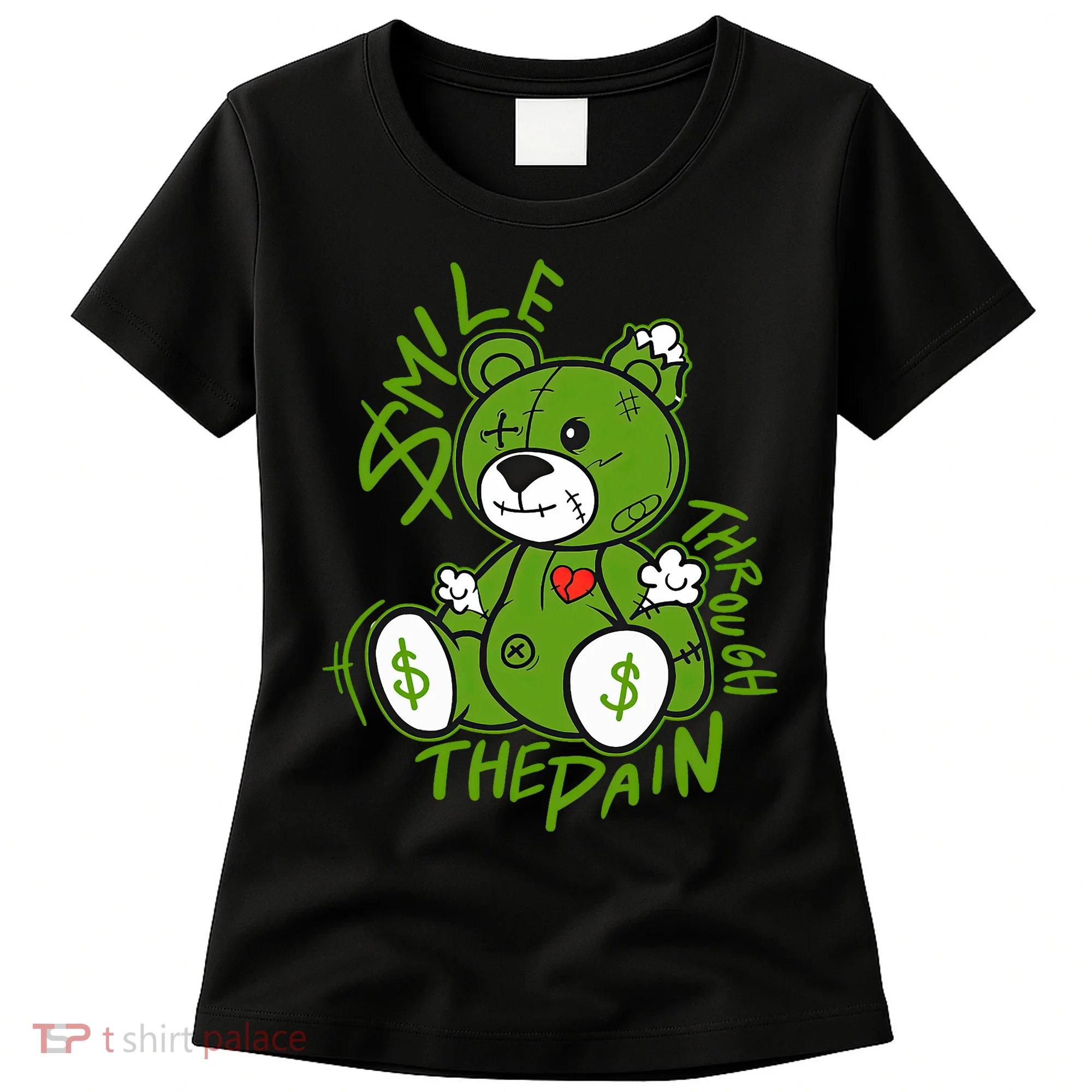 Chlorophyll Green White Color Match Women's T-Shirt