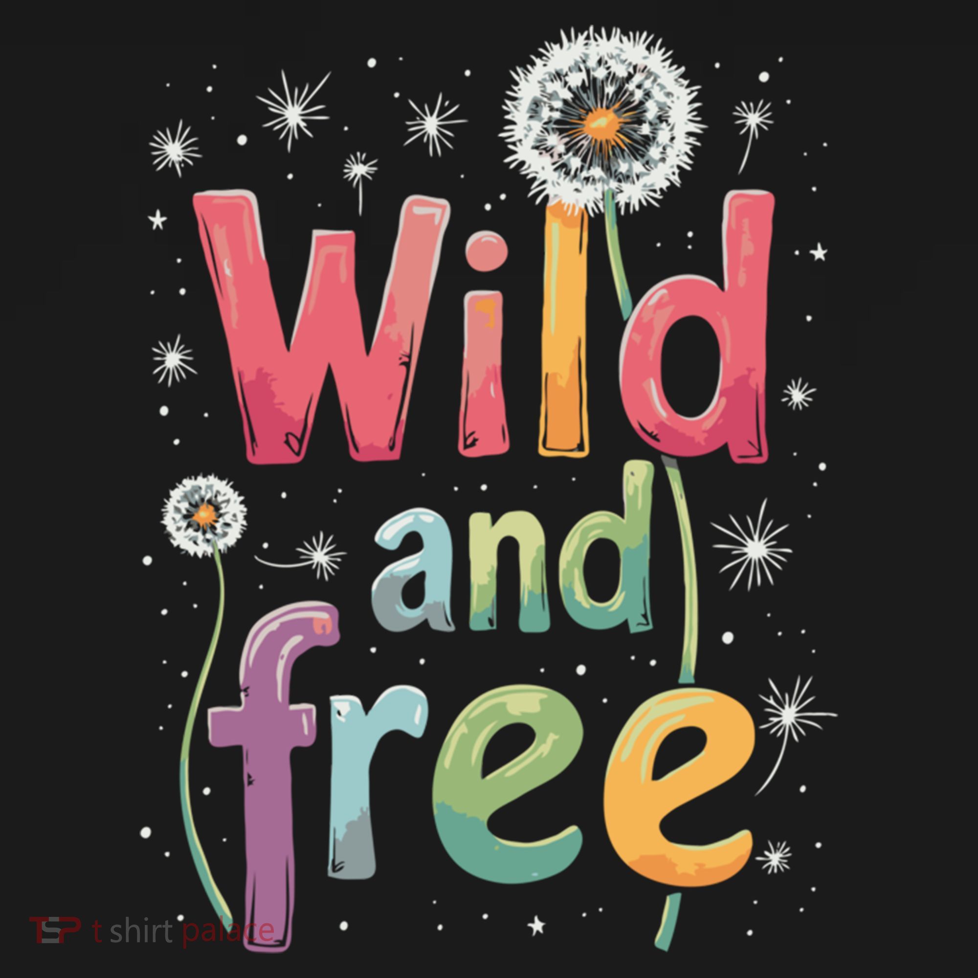 cute gift Wild and Free Dandelion Flowers Wildflower Dandelion Rainbow  Women's Hoodie