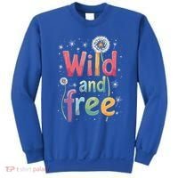 cute gift Wild and Free Dandelion Flowers Wildflower Dandelion Rainbow  Sweatshirt thumb 0