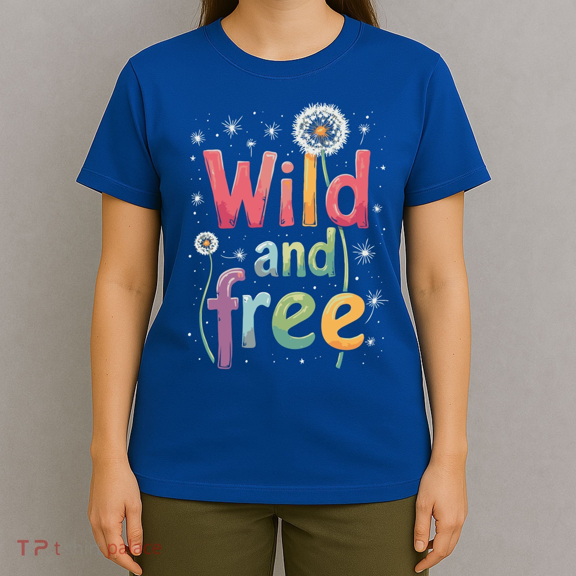 cute gift Wild and Free Dandelion Flowers Wildflower Dandelion Rainbow  T-Shirt