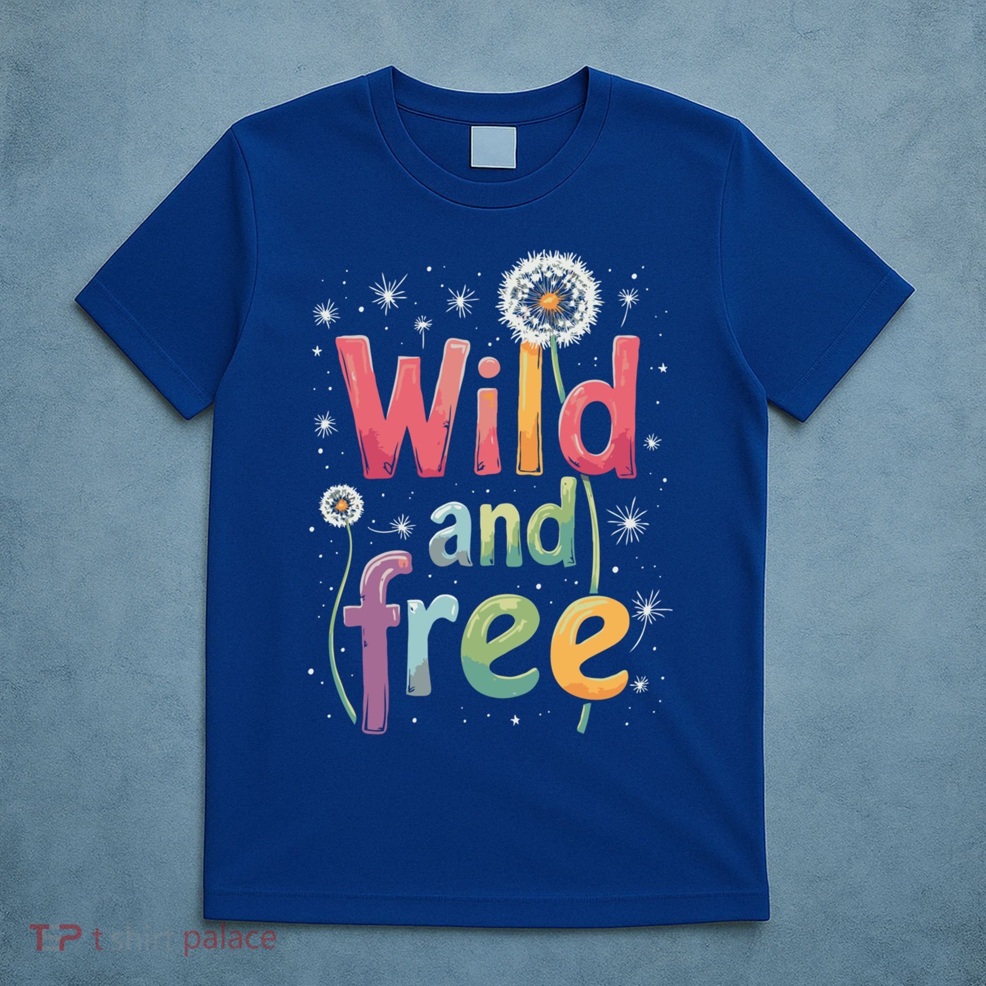 cute gift Wild and Free Dandelion Flowers Wildflower Dandelion Rainbow  T-Shirt