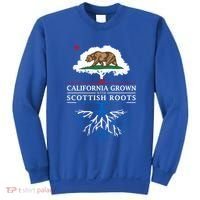 California Grown With Scottish Roots Funny Gift Scotland Gift Sweatshirt thumb 0