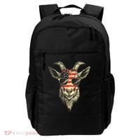 Cool Goat With Sunglasses And Usa Flag Backpack thumb 0