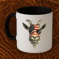 Cool Goat With Sunglasses And Usa Flag Coffee Mug thumb 2
