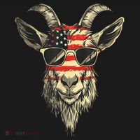 Cool Goat With Sunglasses And Usa Flag Women's Hoodie thumb 2
