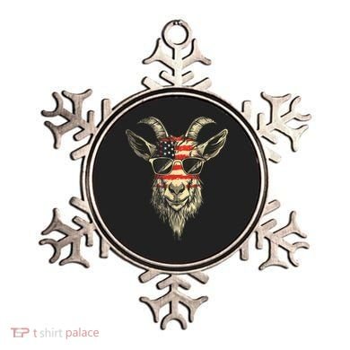 Cool Goat With Sunglasses And Usa Flag Ornament
