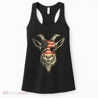 Cool Goat With Sunglasses And Usa Flag Women's Tank Top thumb 0