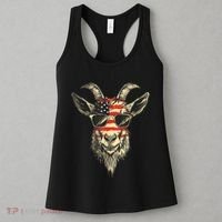 Cool Goat With Sunglasses And Usa Flag Women's Tank Top thumb 3