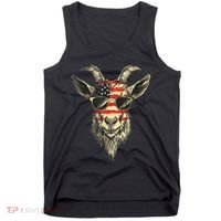 Cool Goat With Sunglasses And Usa Flag Tank Top thumb 0