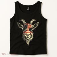 Cool Goat With Sunglasses And Usa Flag Tank Top thumb 2