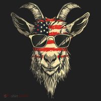 Cool Goat With Sunglasses And Usa Flag Golf Towel thumb 3