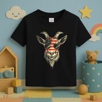 Cool Goat With Sunglasses And Usa Flag Toddler T-Shirt thumb 3