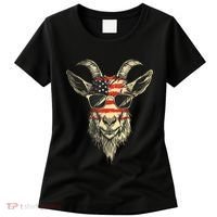 Cool Goat With Sunglasses And Usa Flag Women's T-Shirt thumb 0