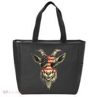 Cool Goat With Sunglasses And Usa Flag Tote Bag thumb 0