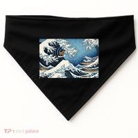 Capybara Great Wave Of Kanagawa USA-Made Doggie Bandana thumb 0