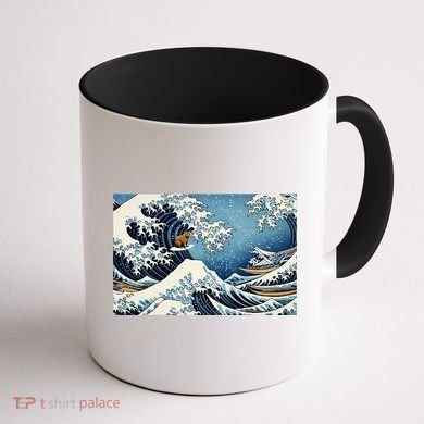 Capybara Great Wave Of Kanagawa Coffee Mug back
