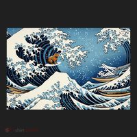Capybara Great Wave Of Kanagawa Beanie thumb 2