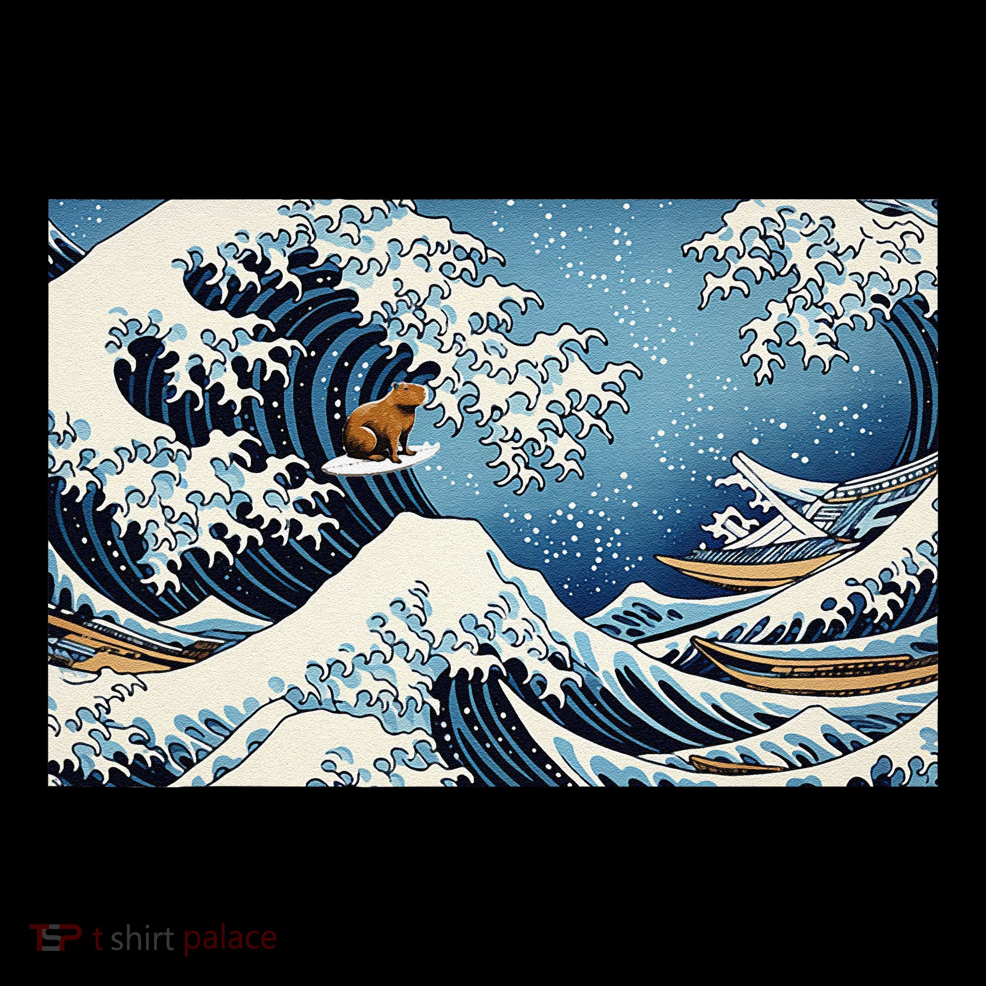 Capybara Great Wave Of Kanagawa Women's Hoodie