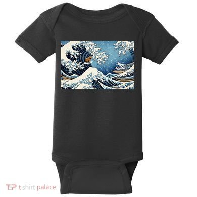 Capybara Great Wave Of Kanagawa Baby Bodysuit