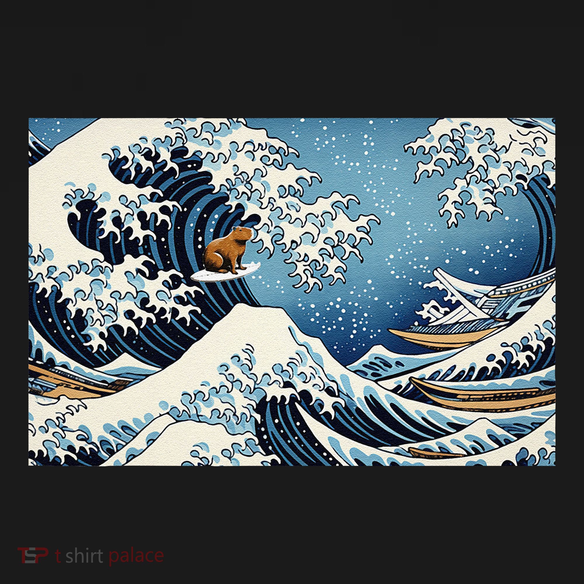 Capybara Great Wave Of Kanagawa Baby Bodysuit