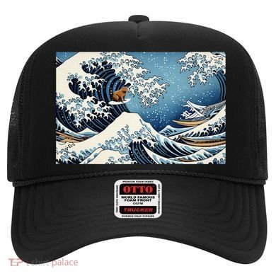 Capybara Great Wave Of Kanagawa Hat