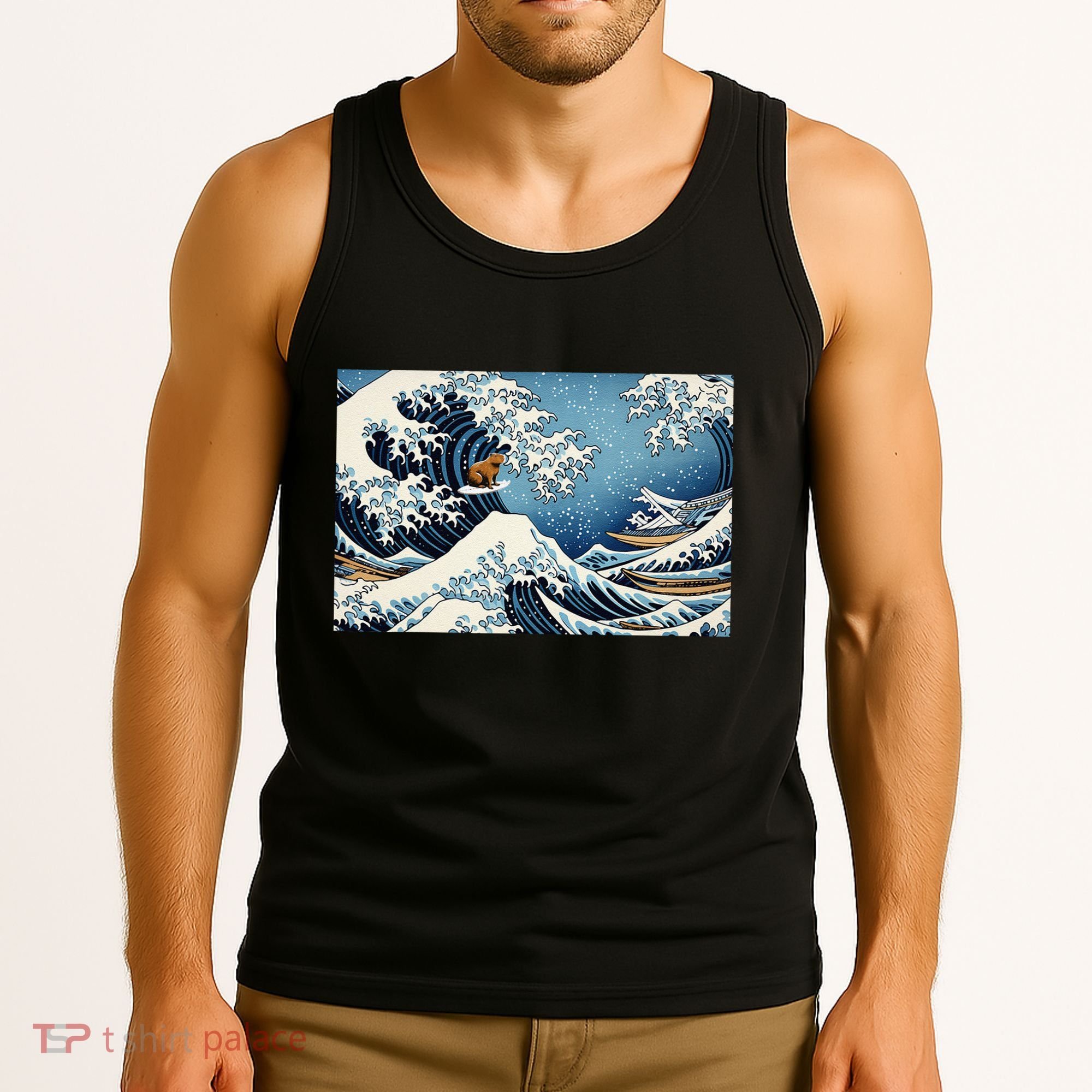 Capybara Great Wave Of Kanagawa Tank Top