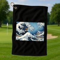 Capybara Great Wave Of Kanagawa Golf Towel thumb 1