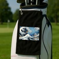 Capybara Great Wave Of Kanagawa Golf Towel thumb 2