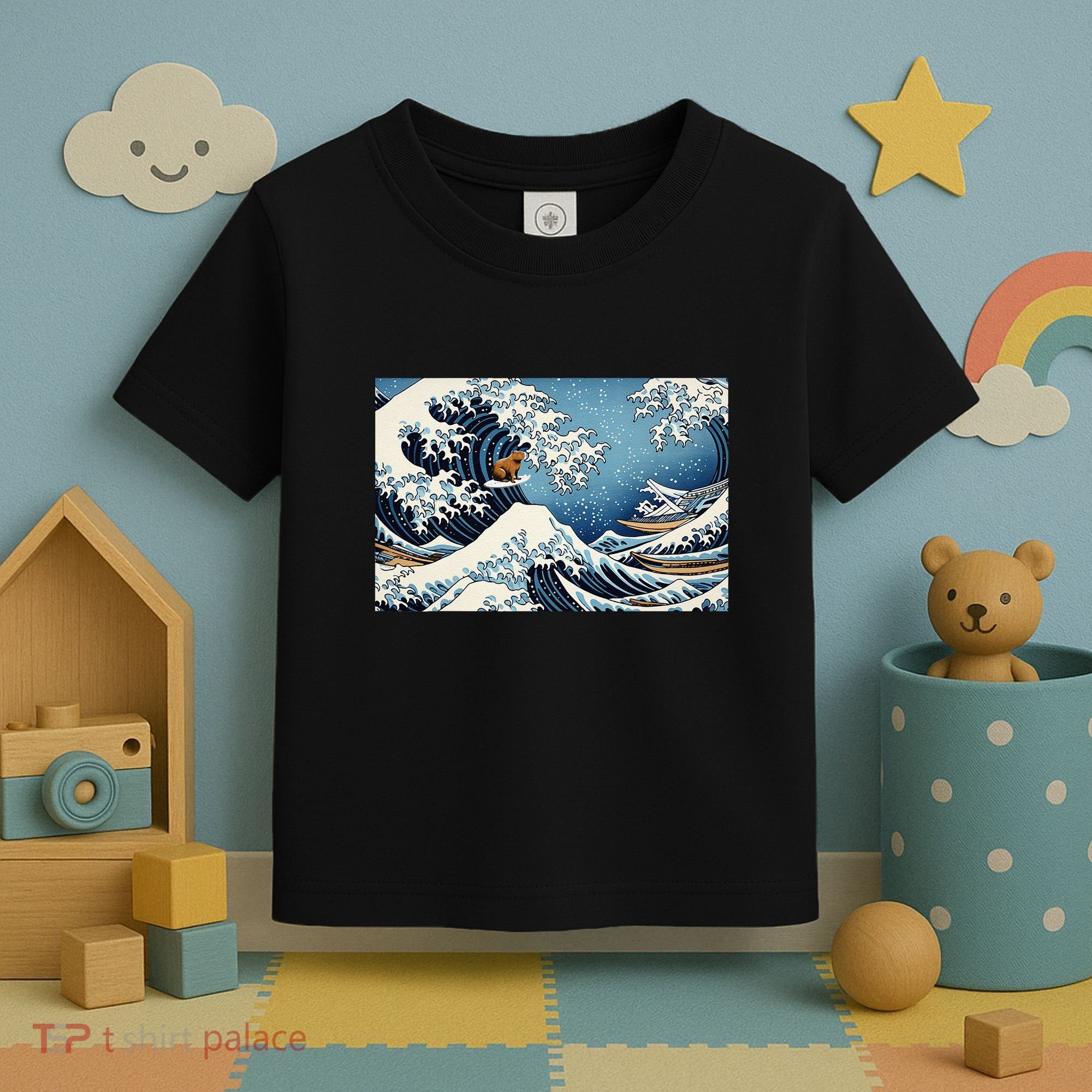Capybara Great Wave Of Kanagawa Toddler T-Shirt
