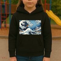 Capybara Great Wave Of Kanagawa Kids Hoodie thumb 3