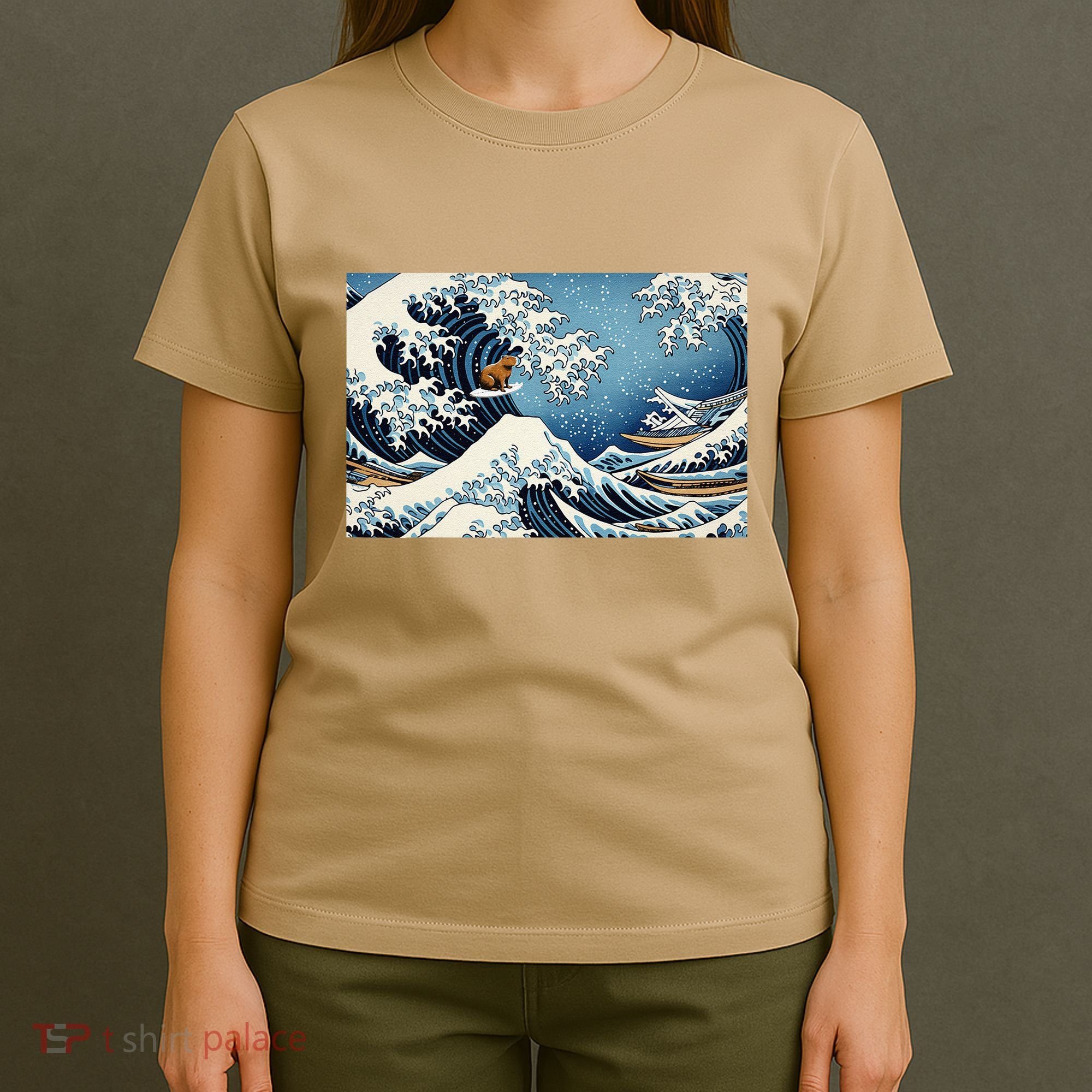 Capybara Great Wave Of Kanagawa T-Shirt