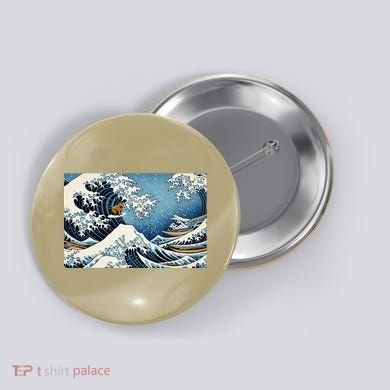 Capybara Great Wave Of Kanagawa Button